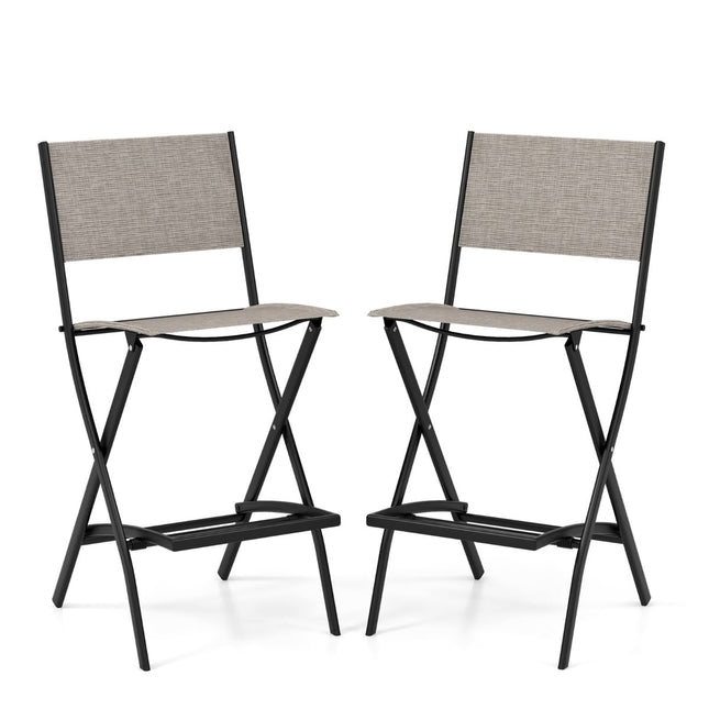 Ensemble de tabourets de bar pliants avec dossier, tissu respirant