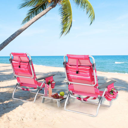 Strandstuhl-Set, 2 Stühle, Tisch, 5-fach verstellbare Rückenlehne
