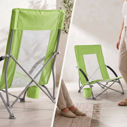 Chaise de plage pliante avec porte-gobelet et sac de transport