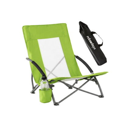 Chaise de plage pliante avec porte-gobelet et sac de transport