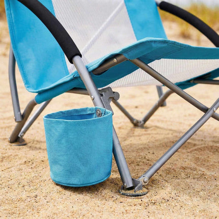 Klappbarer Strandstuhl mit Getränkehalter, Tragetasche
