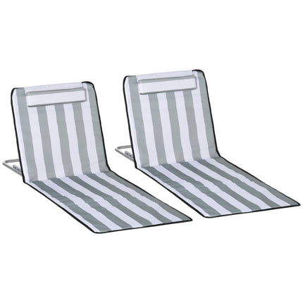 Chaise longue de plage pliable avec coussin et dossier réglable