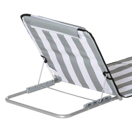 Chaise longue de plage pliable avec coussin et dossier réglable