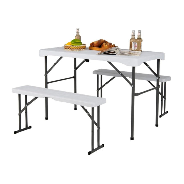 Ensemble de jardin à bière pliable avec 2 bancs et 1 table