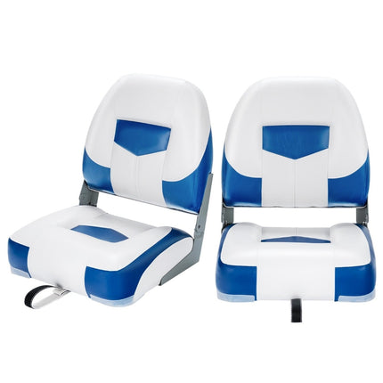 2er-Set klappbare Bootsstühle, Blau/Weiß, 110 kg Tragkraft