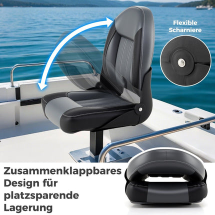 Ensemble de sièges de bateau pliables, lot de 2, rembourrage en mousse de 7 cm