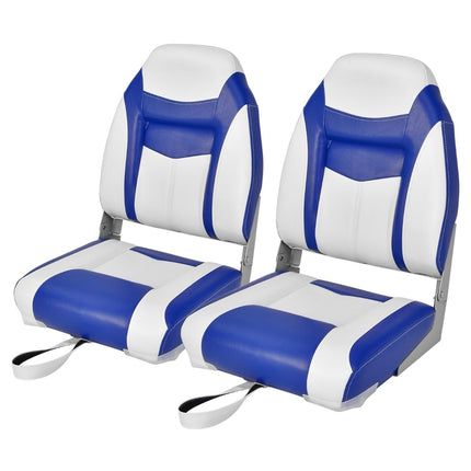 Klappbares Bootsitz-Set, hohe Rückenlehne, dicke Schaumstoffpolsterung, Blau