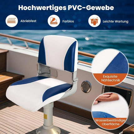 Sièges de bateau pliables avec rembourrage en mousse, imperméables, lot de 2