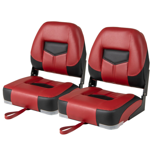 Sièges de bateau pliants, rouges, lot de 2, capacité de 115 kg
