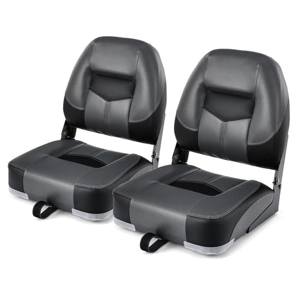 Klappbarer Bootssitz-Set, Schwarz, Schaumstoffgepolstert, 110 kg Tragkraft