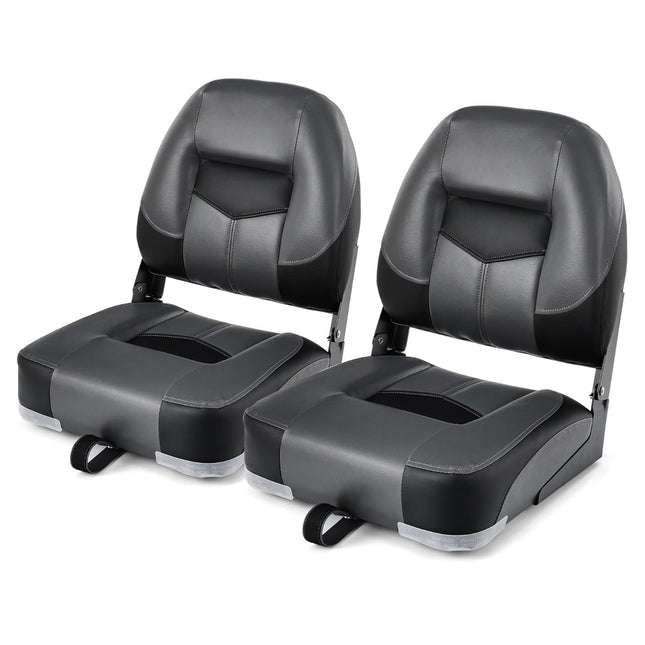 Ensemble de sièges de bateau pliables, noirs, rembourrés en mousse, capacité de 110 kg