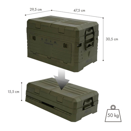 Faltbare Campingbox mit Deckel, Grün, 50L