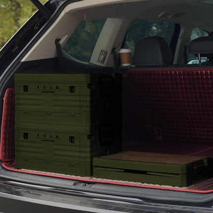 Coffre de camping pliable avec couvercle et table - 32 L, vert