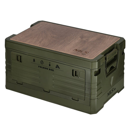 Coffre de camping pliable avec couvercle et table - 32 L, vert