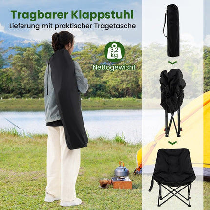 Chaise de camping pliante, dossier réglable, poche latérale