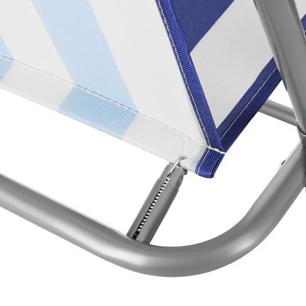 Chaise de camping pliante, bleu-blanc, design portable