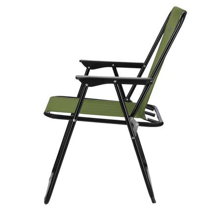 Klappbarer Campingstuhl, grün, Stahlrahmen, 110 kg