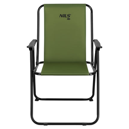 Klappbarer Campingstuhl, grün, Stahlrahmen, 110 kg