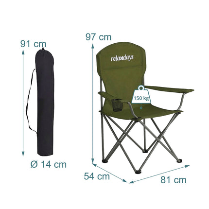 Ensemble de 2 chaises de camping pliantes - avec sac de transport