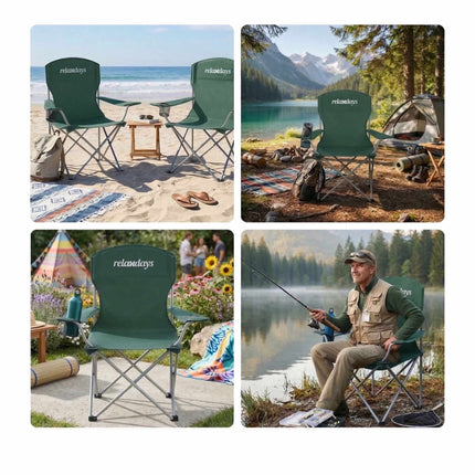 Ensemble de 2 chaises de camping pliantes - avec sac de transport