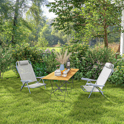 Klapp-Campingstühle 2er-Set mit verstellbarer Rückenlehne
