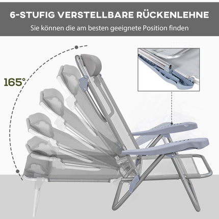 Klapp-Campingstühle 2er-Set mit verstellbarer Rückenlehne