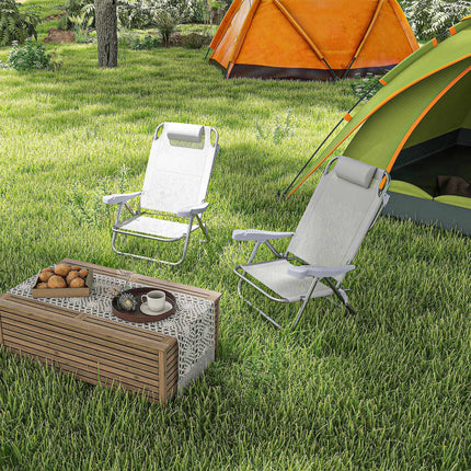 Klapp-Campingstühle 2er-Set mit verstellbarer Rückenlehne