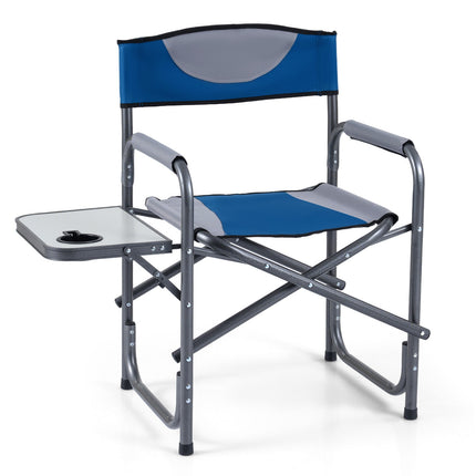 Chaise de camping pliante avec table d'appoint et porte-gobelet, 181 kg
