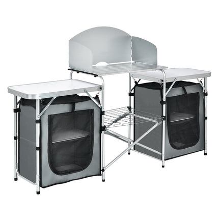 Cuisine de camping pliable avec sac de transport - Station de cuisson en aluminium