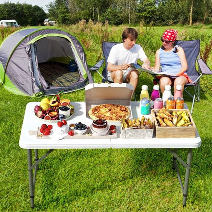 Klapp-Campingtisch 122 cm, höhenverstellbar, HDPE-Platte