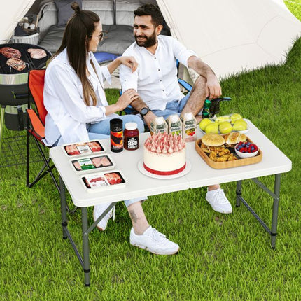 Klapp-Campingtisch 122 cm, höhenverstellbar, HDPE-Platte