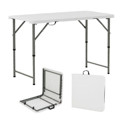 Klapp-Campingtisch 122 cm, höhenverstellbar, HDPE-Platte