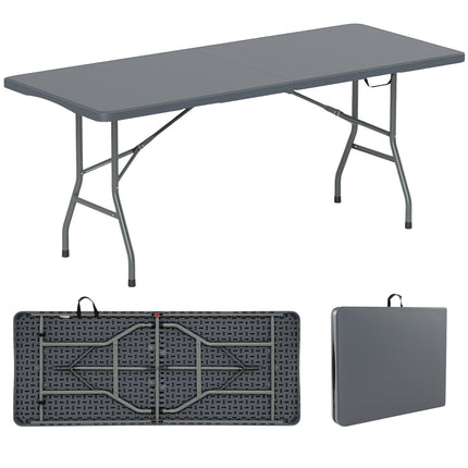 Table de camping pliante, 180 x 74 cm, plateau en PEHD, pieds en métal
