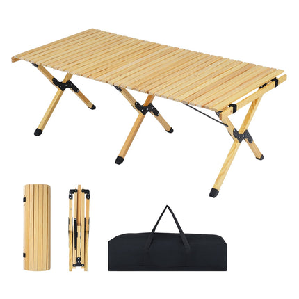 Klappbarer Campingtisch, 48 Zoll Kiefernholz mit Tragetasche