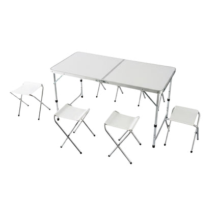Klappbarer Campingtisch mit 4 Hockern, höhenverstellbar