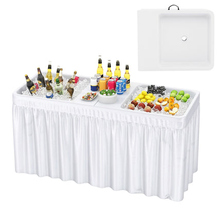 Table de camping pliante avec double vasque et tuyau de vidange