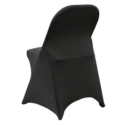Folding Chair Covers, Stretch Spandex, Washable, 50-Pack Black