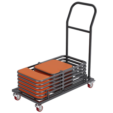 Folding Chair Dolly Cart, 12-Chair Capacity, 4 Casters