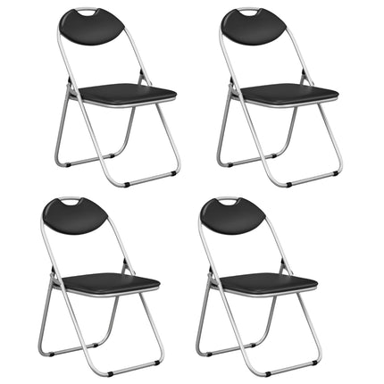 Ensemble de 4 chaises pliantes, structure en métal, assises rembourrées
