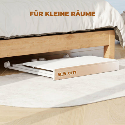Bureau d'ordinateur pliable à roulettes, blanc, 80 x 52 cm