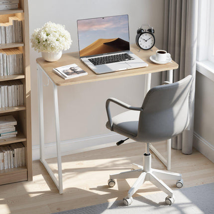 Folding Desk 80x40 cm, Particleboard Top, Storage Hooks