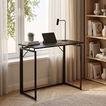 Bureau pliant, noir – 100 x 50 cm, bois et acier