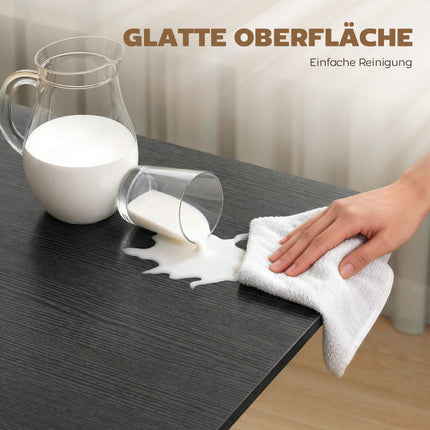 Klappbarer Esstisch, 6 Sitzplätze, schwarzer Stahlrahmen, platzsparend