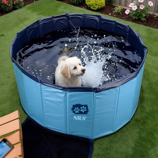 Piscine pliable pour chien, 100 x 30 cm, baignoire portable pour animaux de compagnie