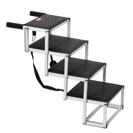 Folding Dog Stairs for Car, 4-Step Aluminum 150 lb