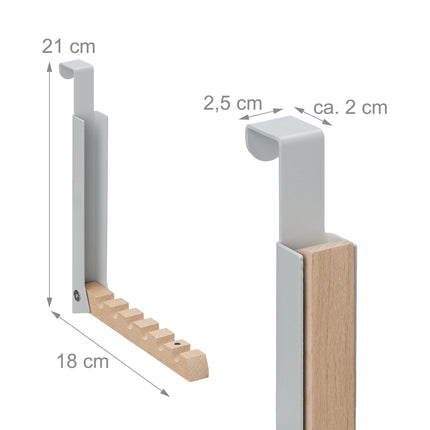 Lot de 2 crochets pour porte pliante - Métal et bois