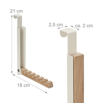 Lot de 2 cintres pour porte pliante - Métal et bois, gain de place