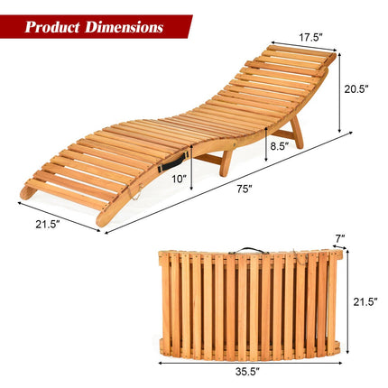 Chaise longue de patio pliante en bois d'eucalyptus avec coussin
