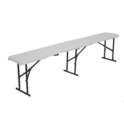 Banc de jardin pliant, blanc, 180 cm