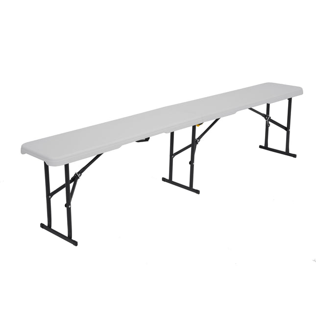 Banc de jardin pliant, blanc, 180 cm